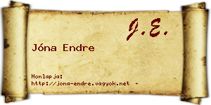 Jóna Endre névjegykártya